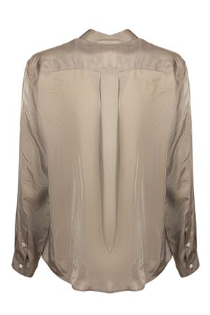 Mud-brown cupro shirt MAURO GRIFONI | G6AB0069ABU93G